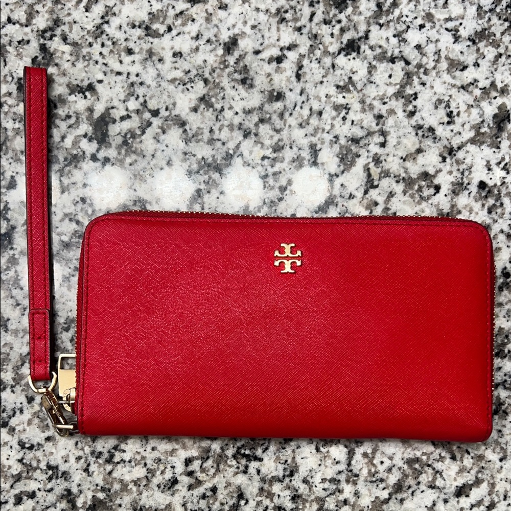 Tory Burch Red Wristlet Clutch